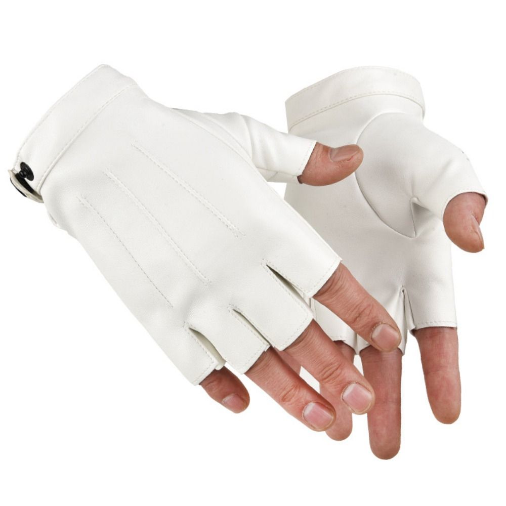 Leather Driving Glove - Moda Punk PU Sürüş Eldivenleri Düğme