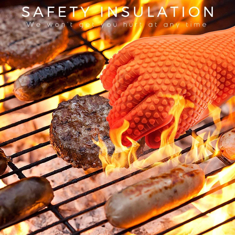 Oven Mitt Silicone - Barbekü Silikon Izgara Eldivenleri Pişirme Eldivenleri